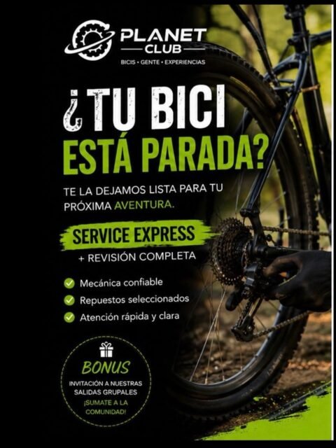🚴‍♂️ ¿Tu bici está parada?
Nosotros la dejamos lista para volver a la aventura 🔧✨

En Planet Club no somos solo un taller:
somos una comunidad de personas que disfrutan arriba de la bici 🌎

✔️ Service express + revisión completa
✔️ Atención rápida y confiable
✔️ Salidas grupales
✔️ Turismo sobre ruedas
✔️ Eventos y coaching

Y de bonus… te llevás invitación a nuestras salidas 🚵‍♀️

📲 Turnos y consultas por WhatsApp
Sumate a la tribu.