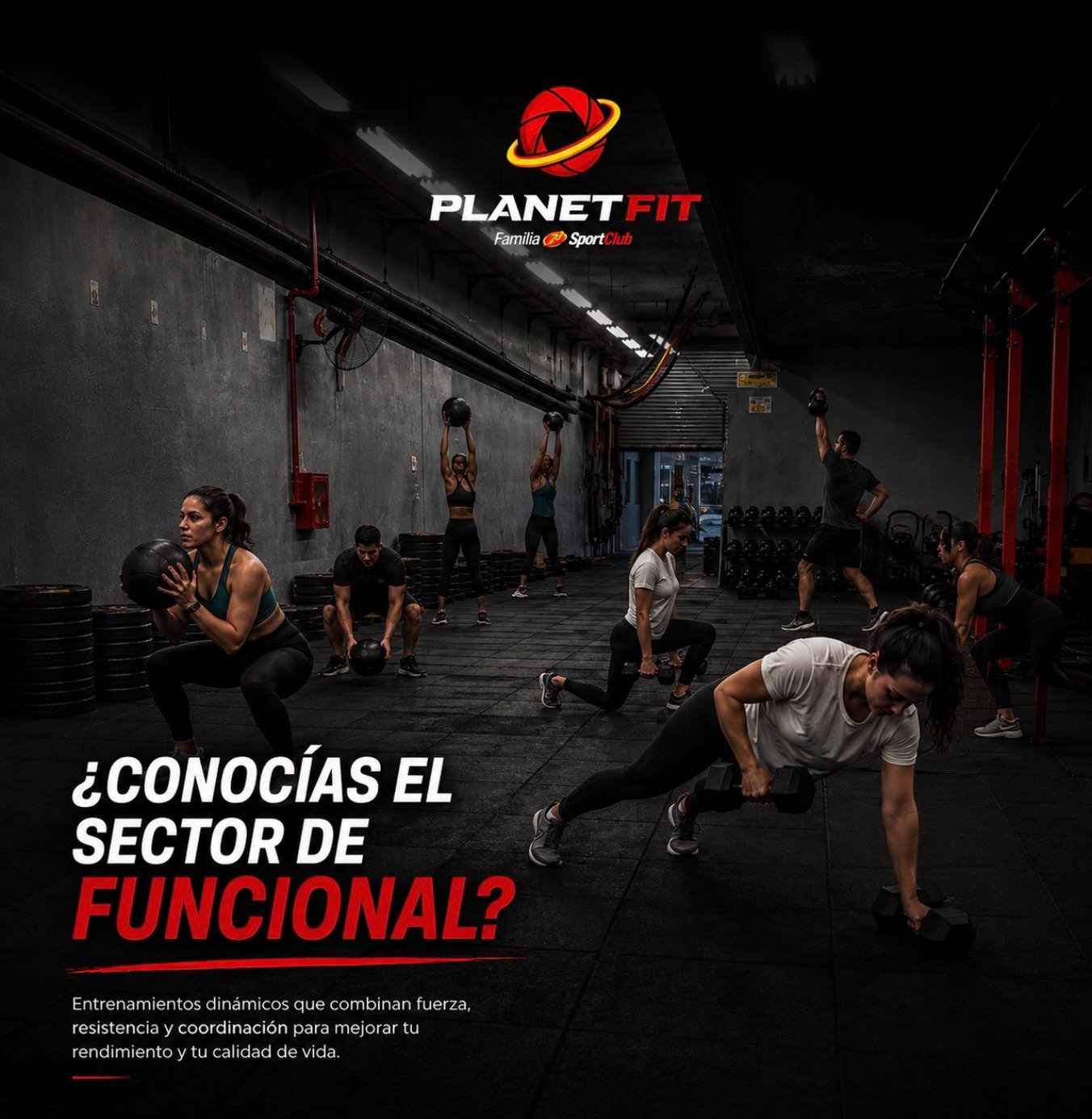 🔥 ¿Conocías el sector de Funcional?
Entrenamientos adaptados a todos los niveles, utilizando diferentes elementos y ejercicios para desarrollar fuerza, equilibrio, resistencia y agilidad de manera integral.